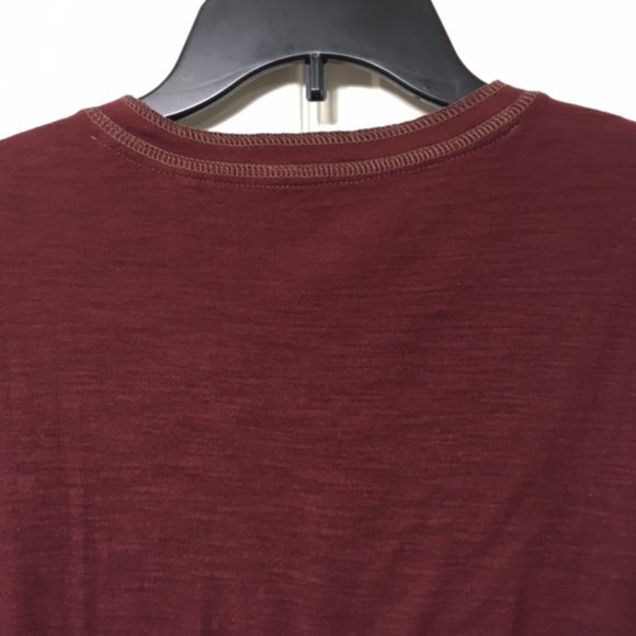 NWOT, English Laundry, Men, Y-Neck style Tee shirt, short sleeve, Maroon Red, L - Picture 6 of 9